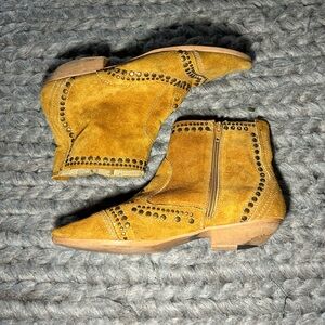 Studded Mustard Ankle Boots
